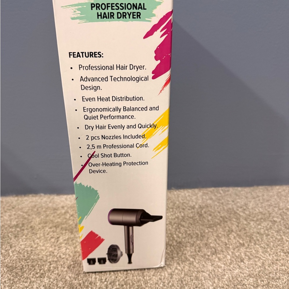 Purple and Gray Professional Hair Dryer - Picture 3 of 3